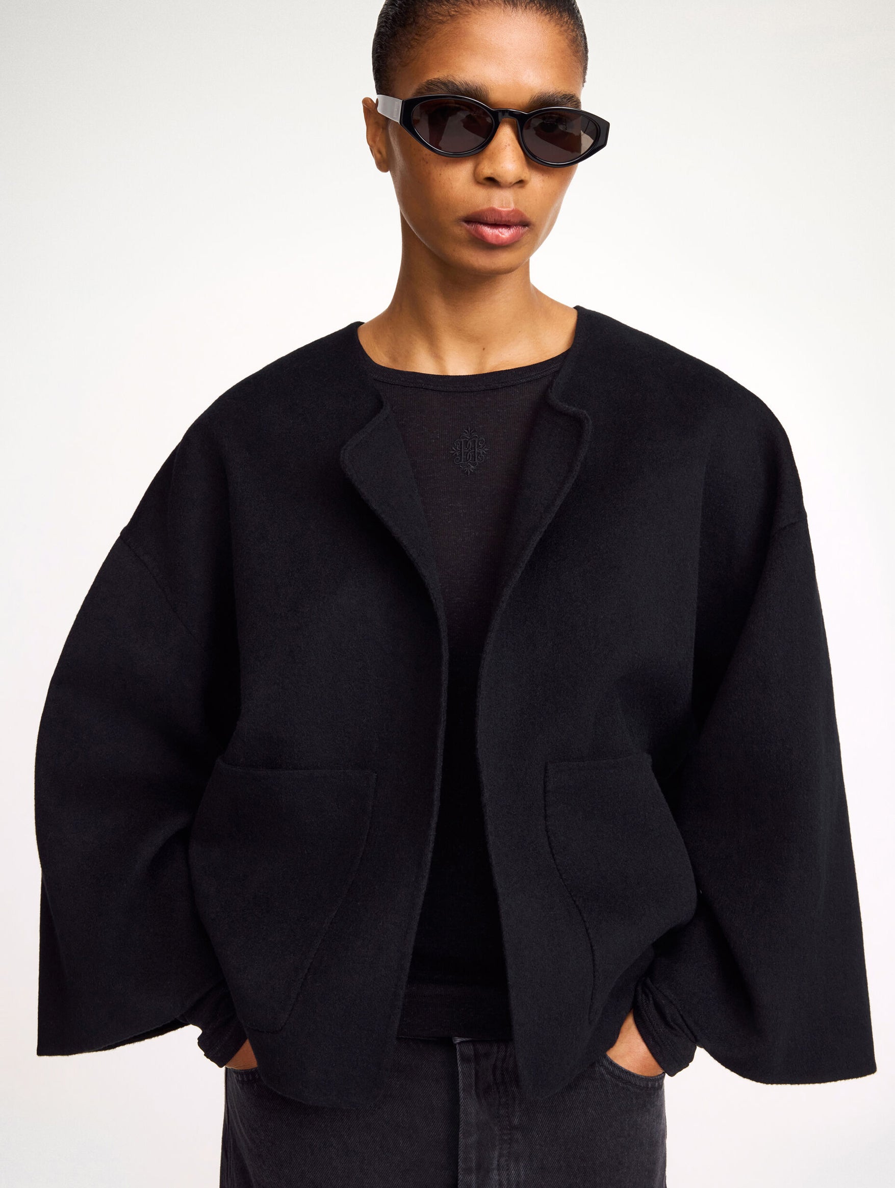 Jacquie Wool Jacket in Black