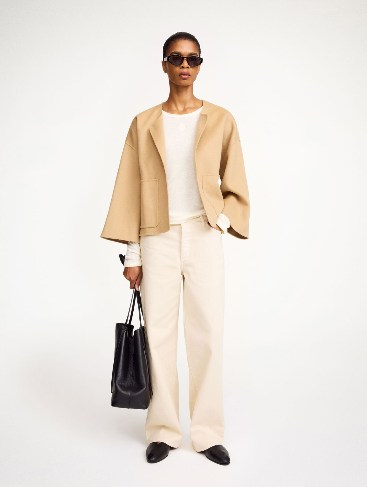 Jacquie Wool Jacket in Dark Sand