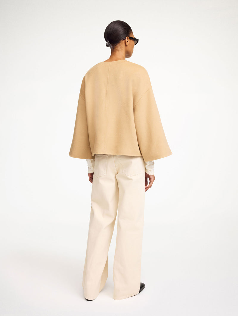 Jacquie Wool Jacket in Dark Sand