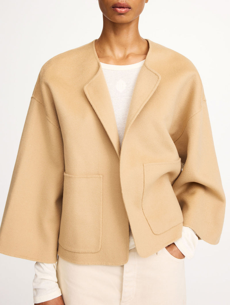 Jacquie Wool Jacket in Dark Sand