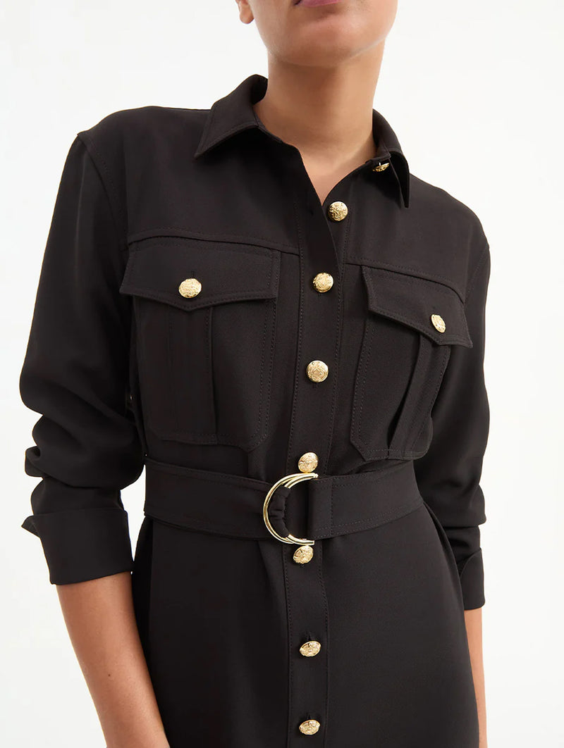 Jaden Shirtdress in Black