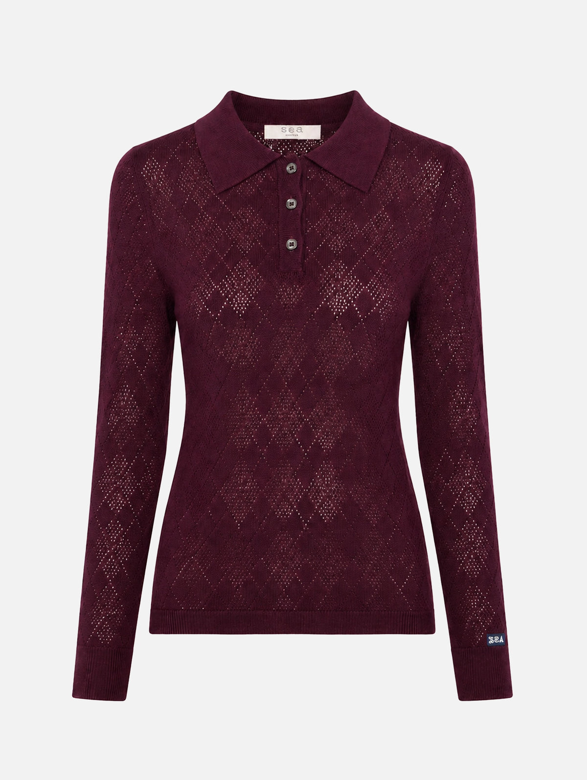 Jane Polo Sweater in Burgundy