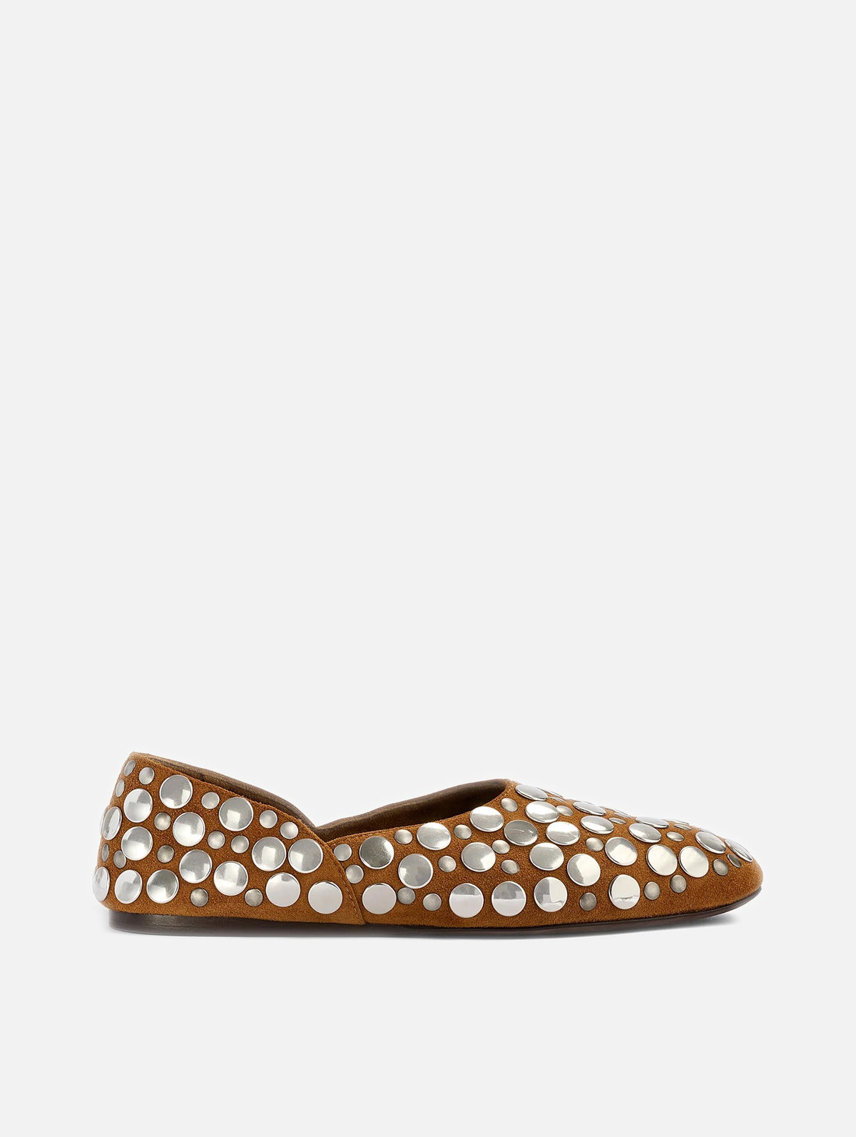 Jane Flat with Studs in Caramel