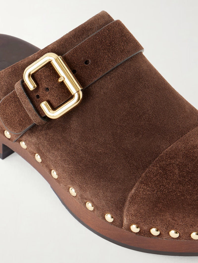 Jeanette Clogs in Chocolate Brown
