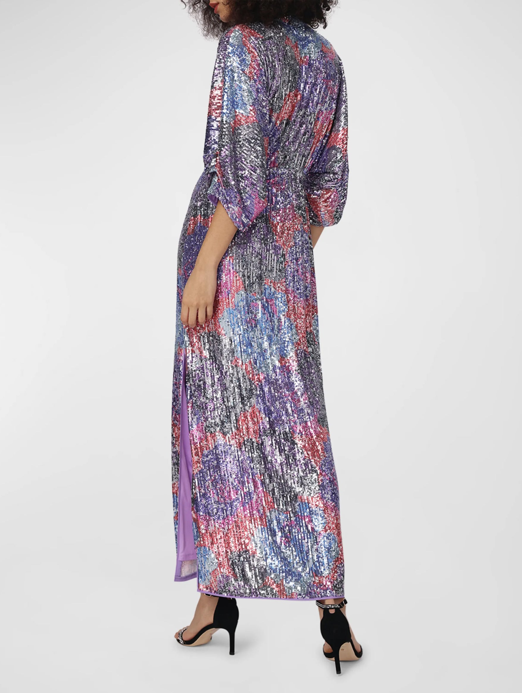 Jessel Sequin Maxi Dress in Rose Blue