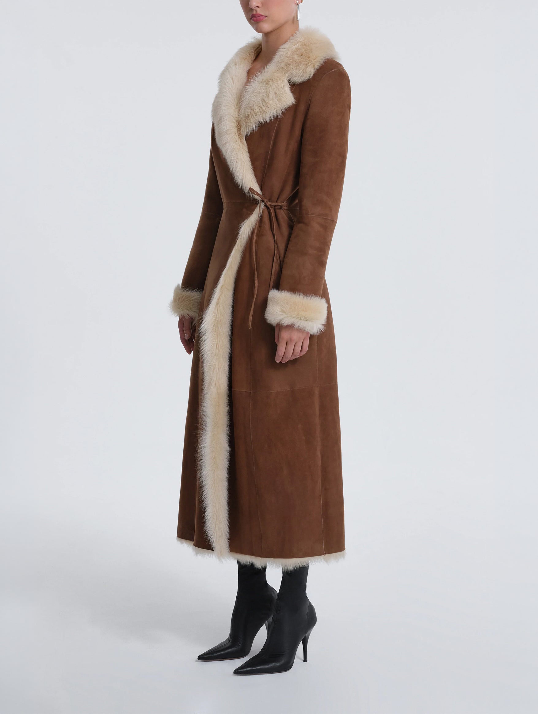 Joni Shearling Coat in Camel Butter