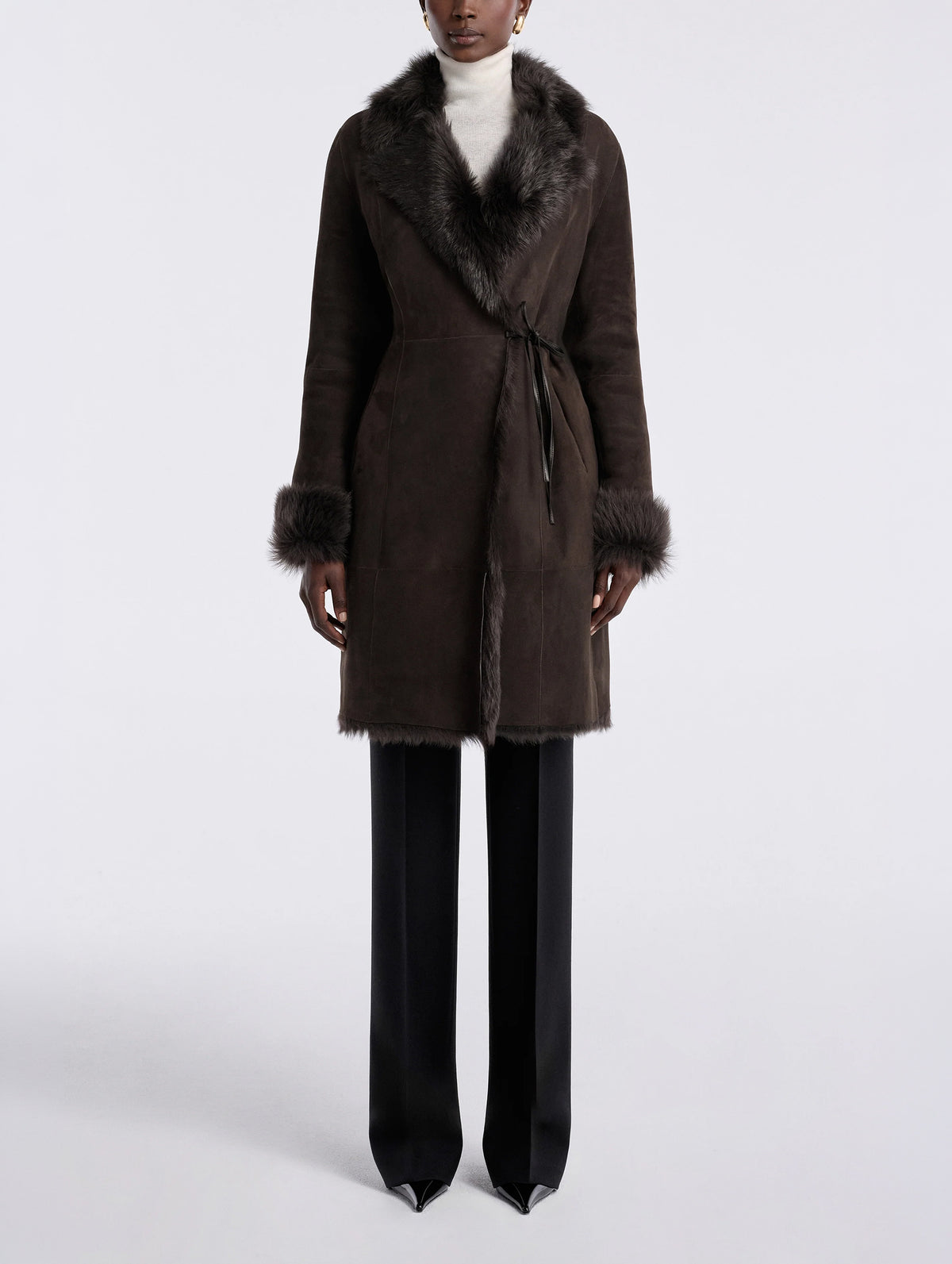 Joni Shearling Midlength Coat in Ombre