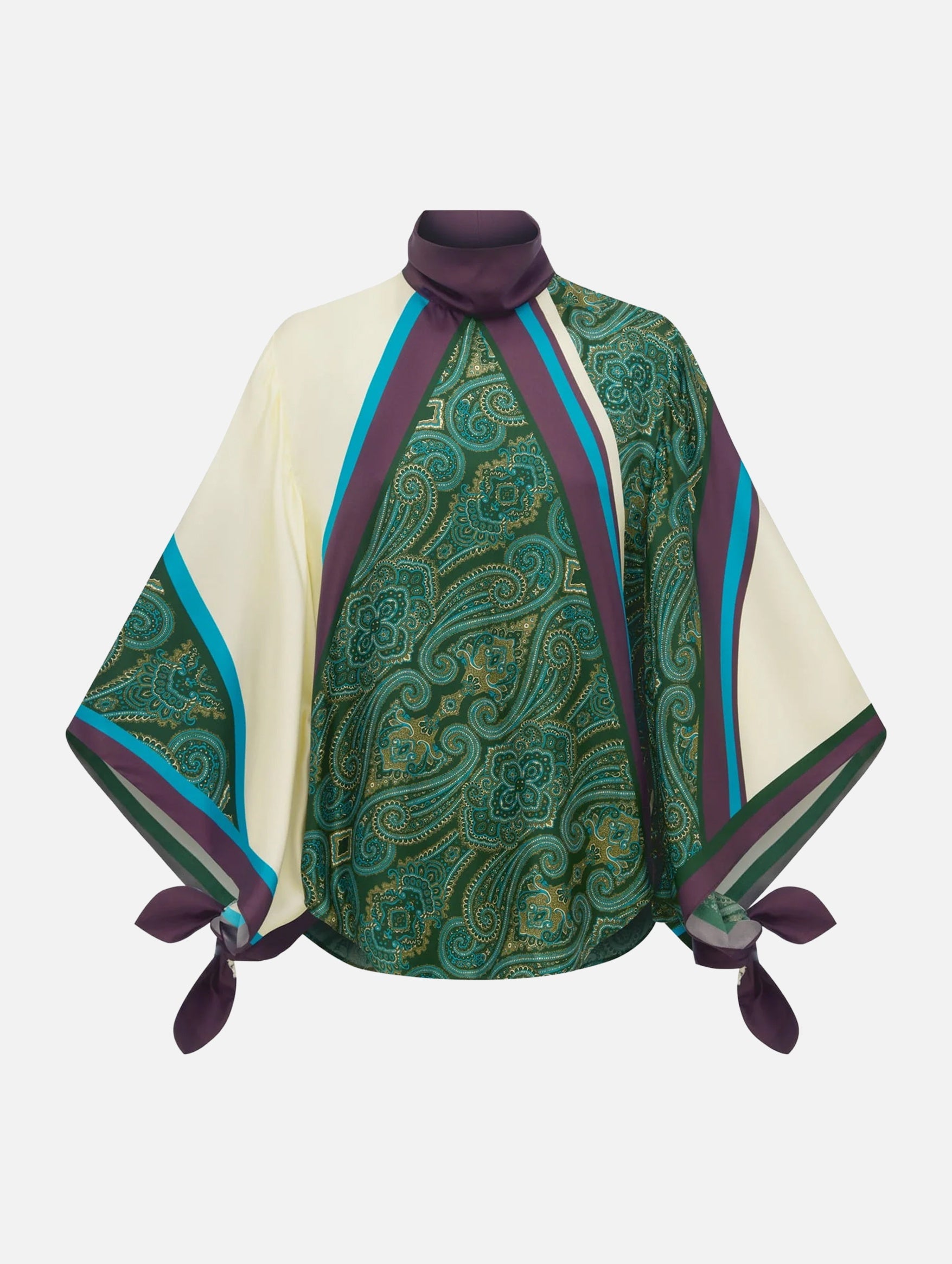 Joni Silk Top in Green Multi