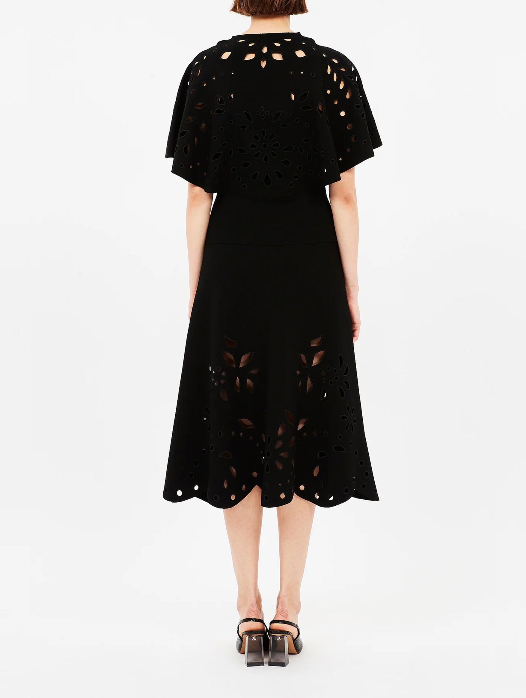 Josie Cape Sleeve Knit Top in Noir