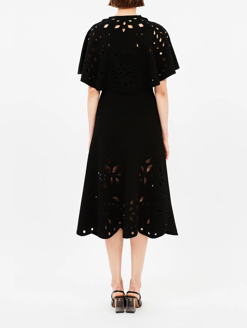 Josie Cape Sleeve Knit Top in Noir
