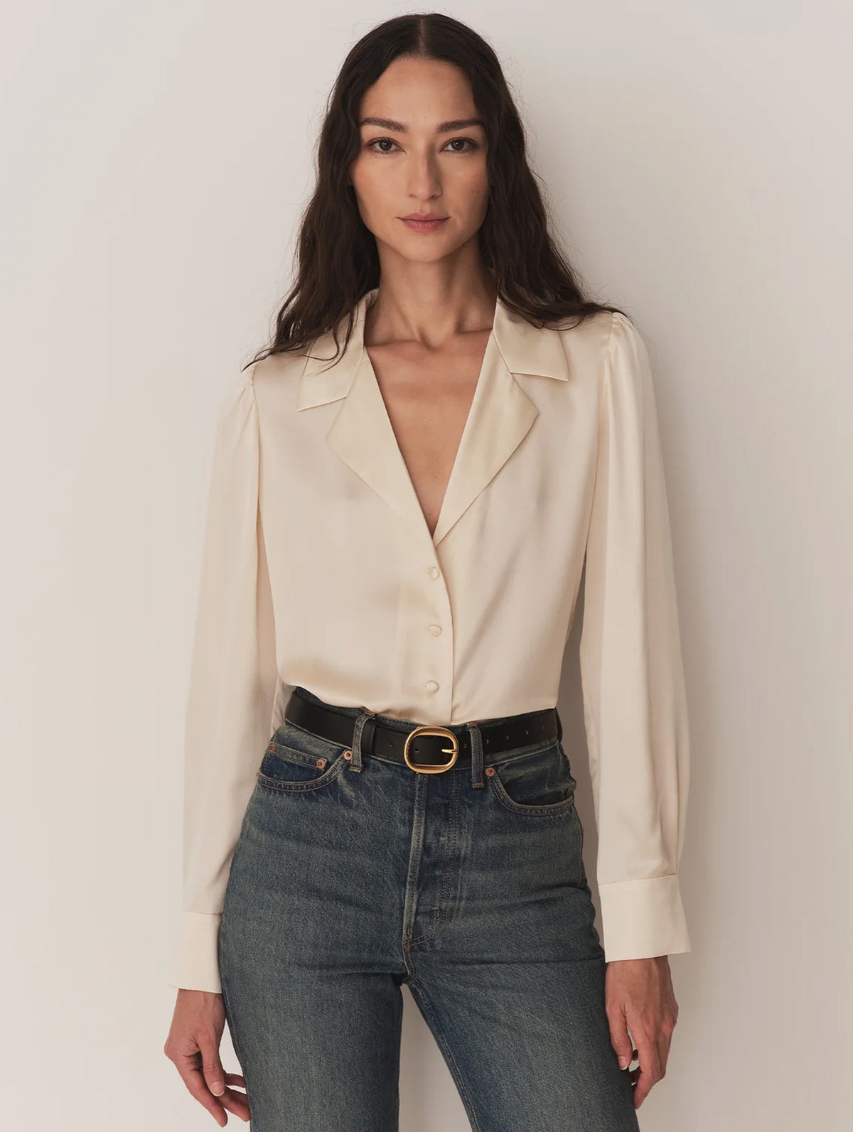 Juliana Silk Top in Candlelight