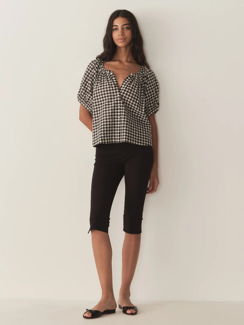 June Top in Noir Greta Gingham