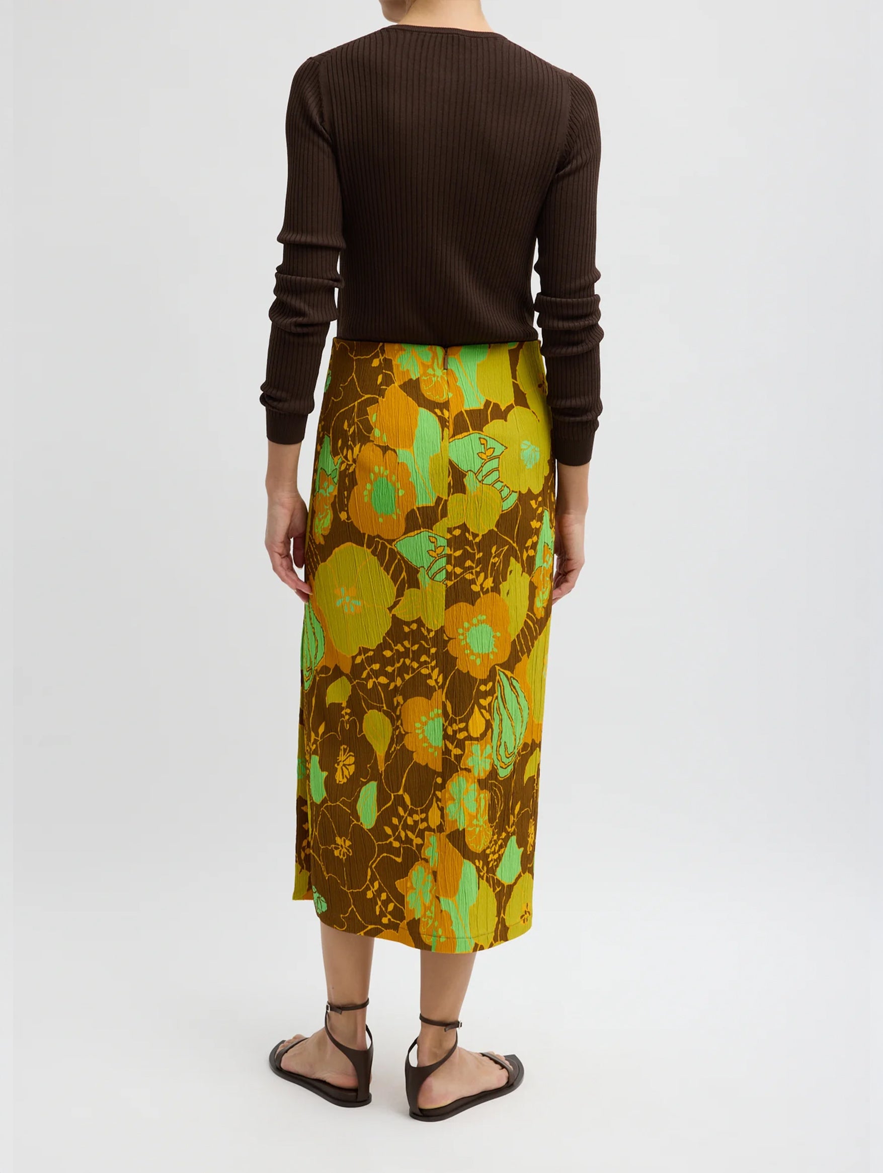 Kamara Print Skirt in Brown Multi