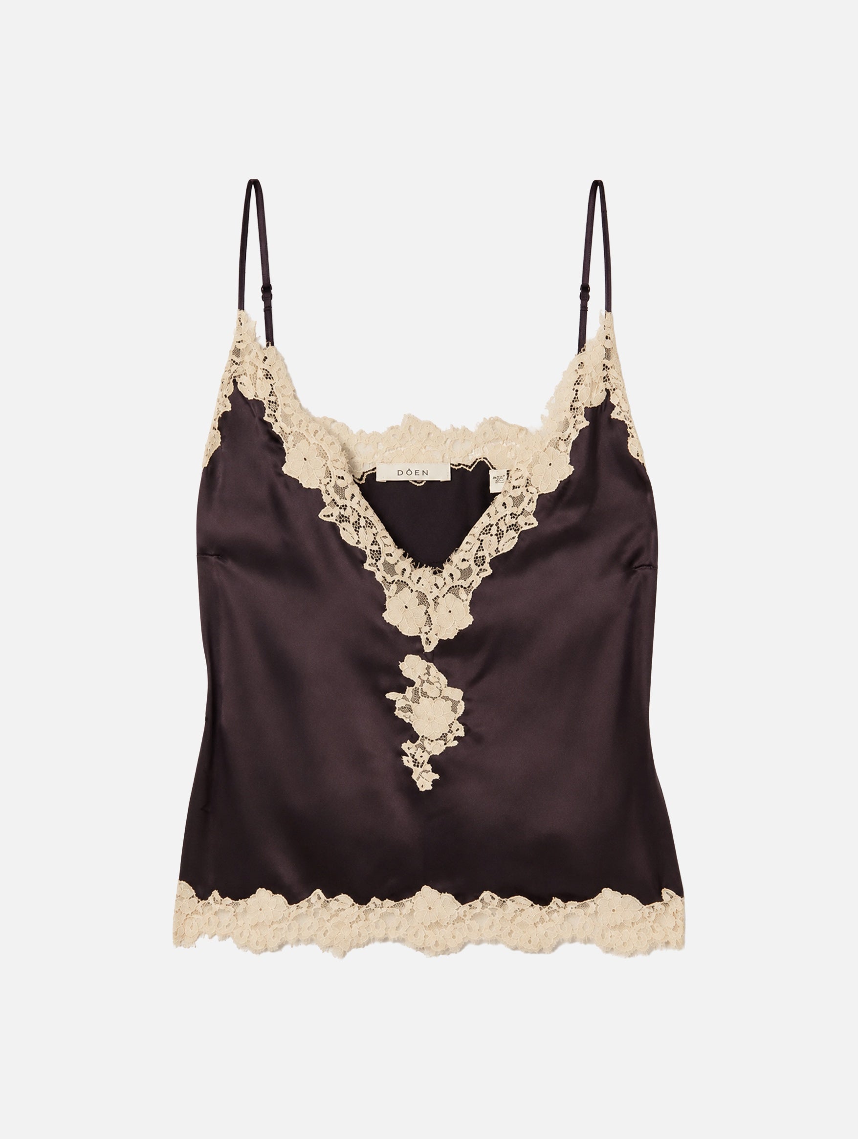 Kira Top in Equestrian Brown with Cream Lace