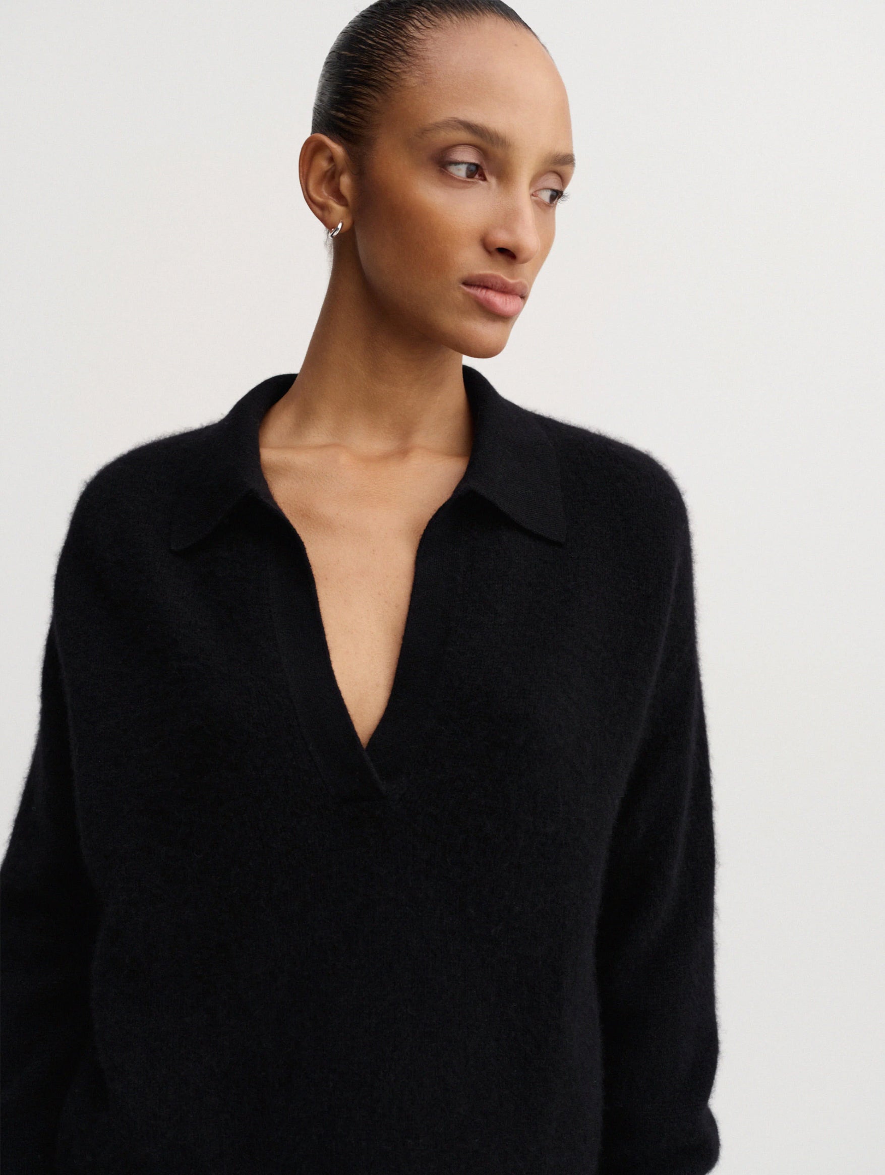 Kaia Collar Sweater in Black