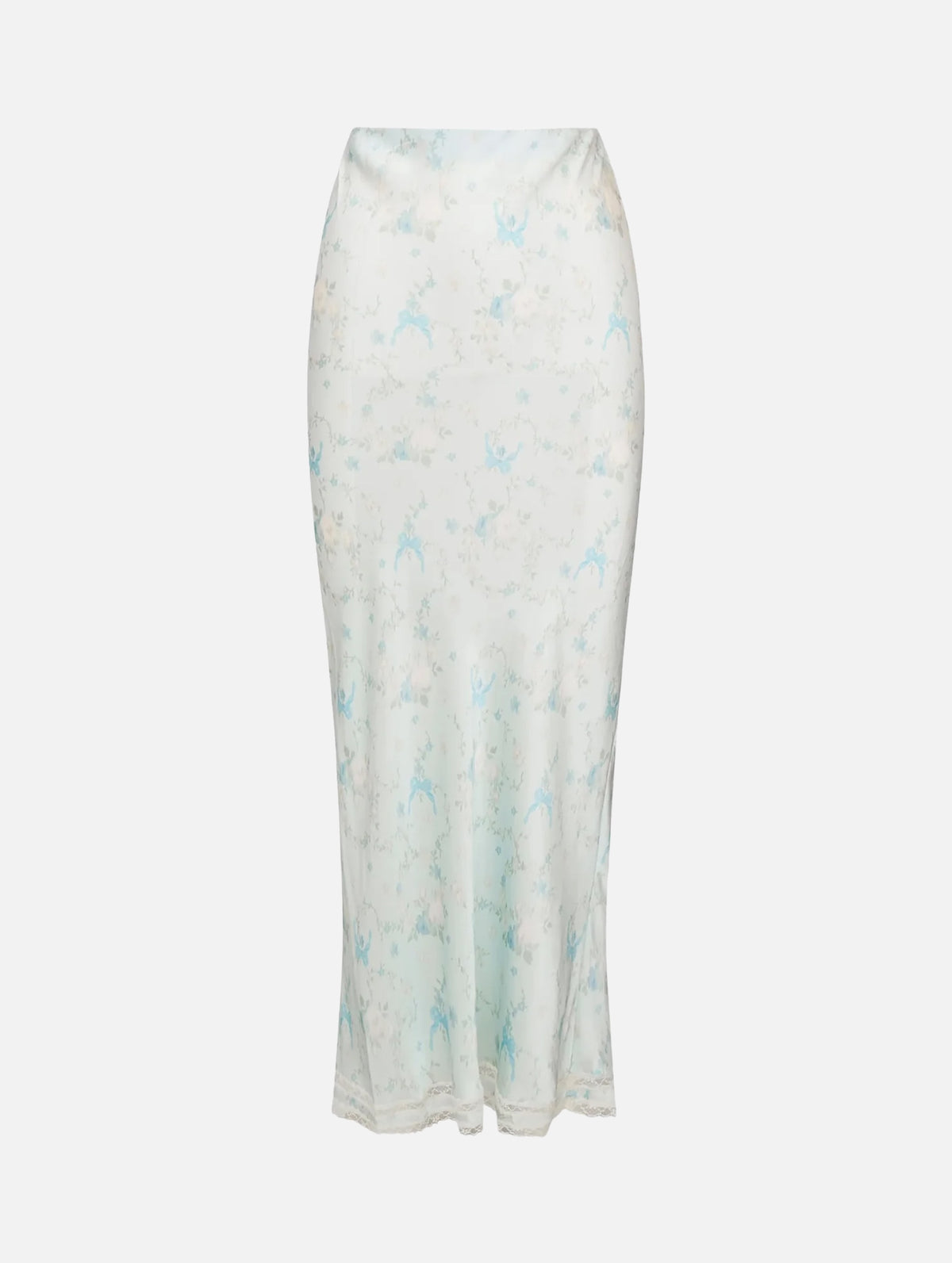 Kalo Silk Skirt in Snowdrop Blue