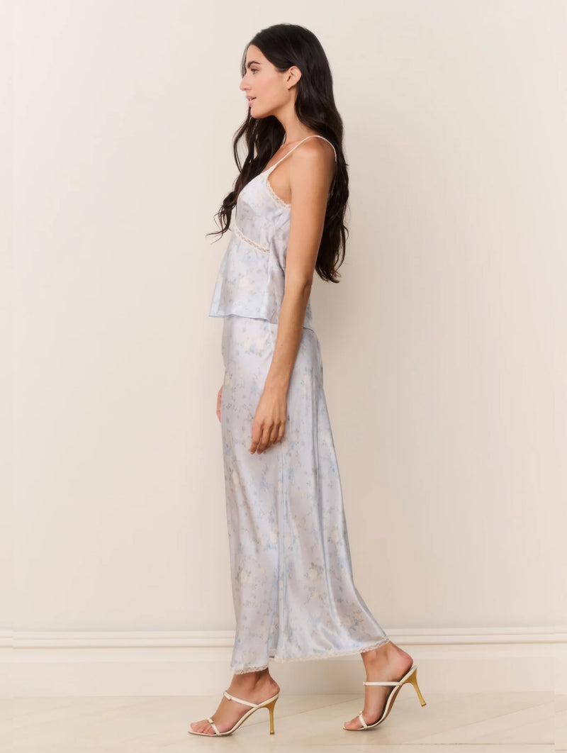 Kalo Silk Skirt in Snowdrop Blue