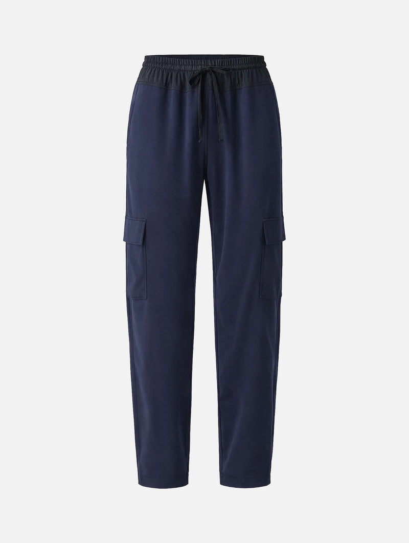 Kamaria Double Jersey Pull On Cargo Pant in Navy