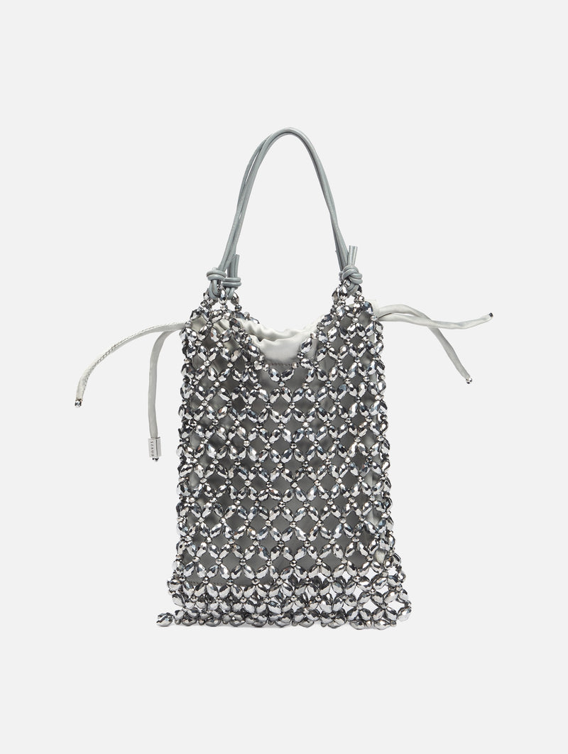 Karla Beaded Bag in Silver