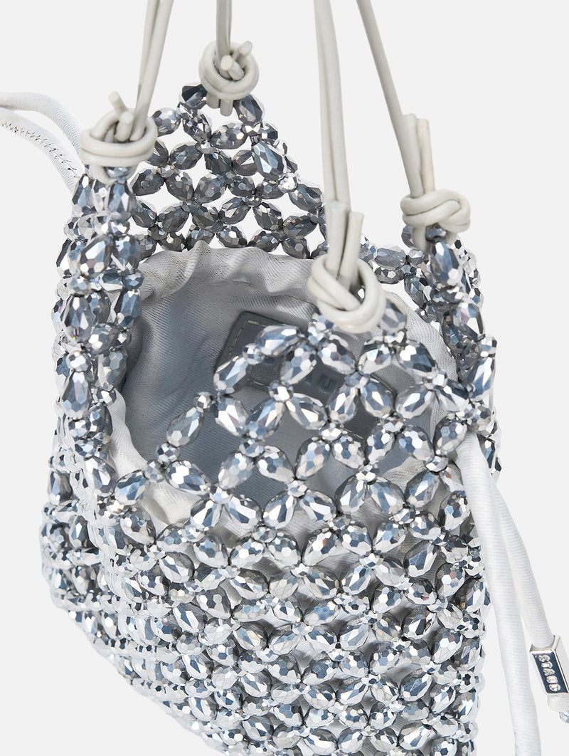 Karla Beaded Bag in Silver