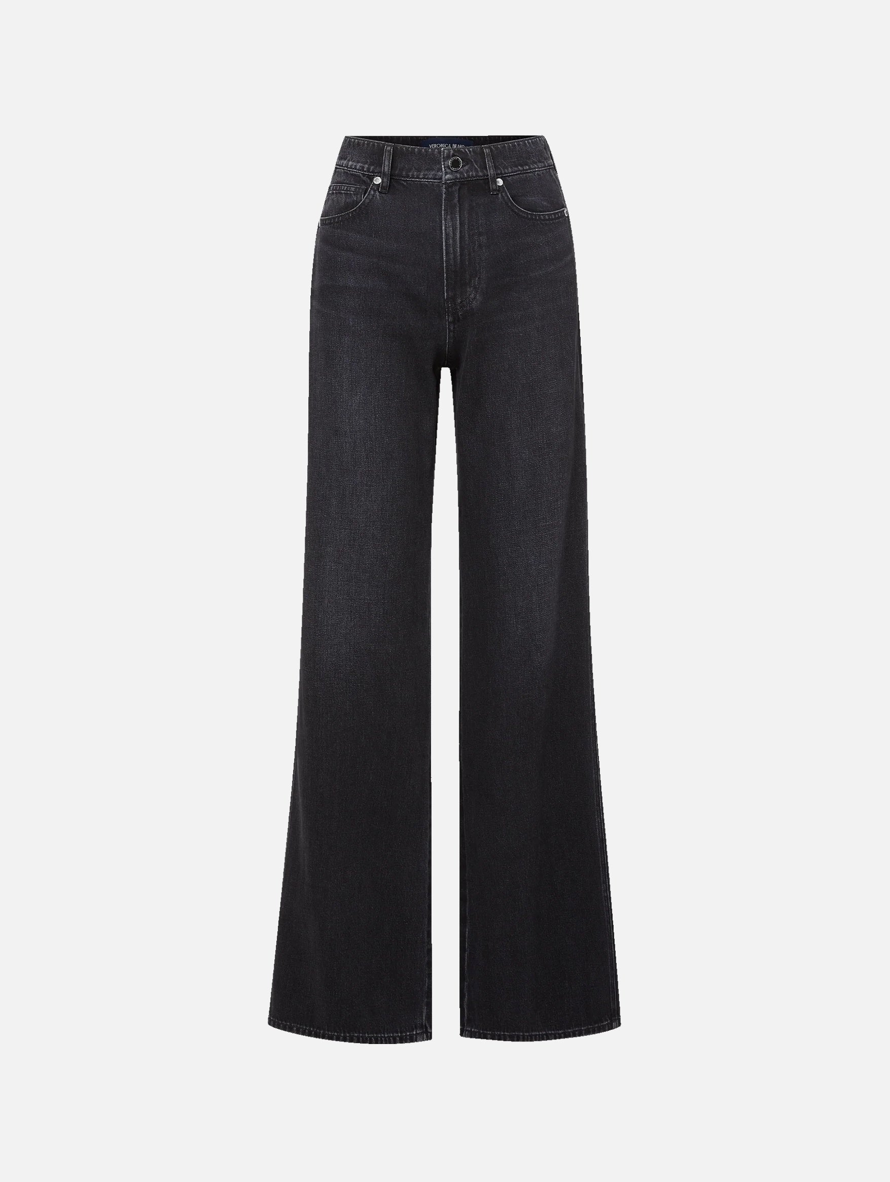 Kasey Wide Leg Jean in Washed Onyx
