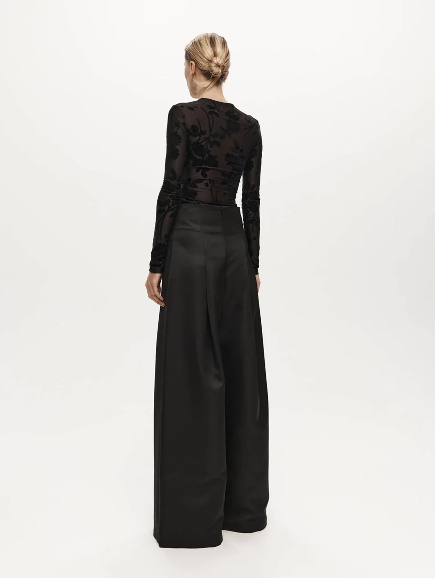 Kennedy Trouser in Black Satin