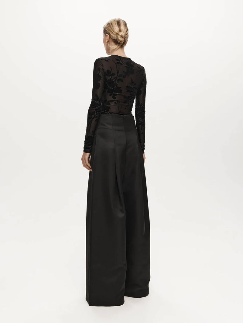 Kennedy Trouser in Black Satin