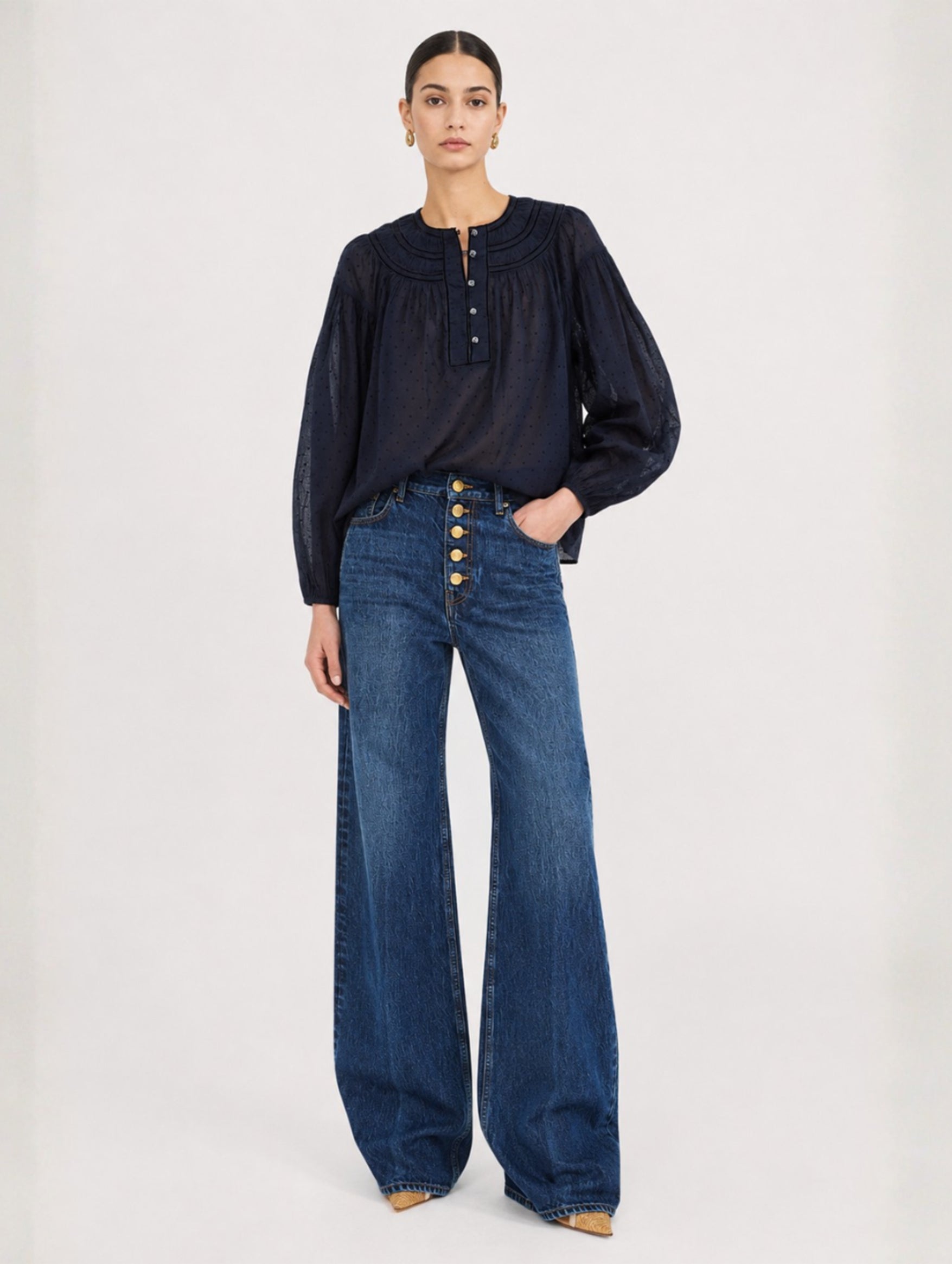 Klara Cotton Blouse in Nightfall