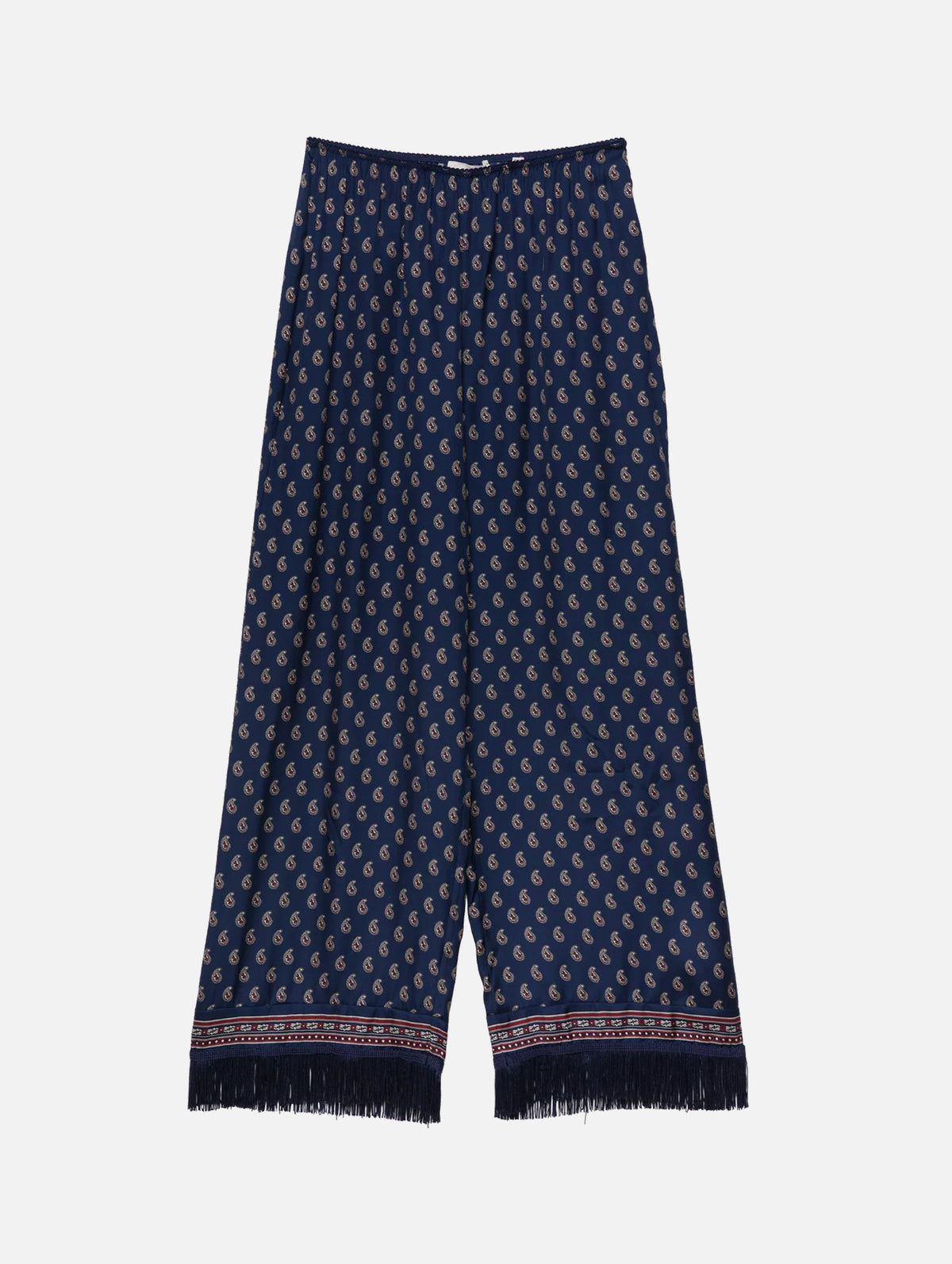 Lavon Fringe Pant in Bleu Taorina Paisley