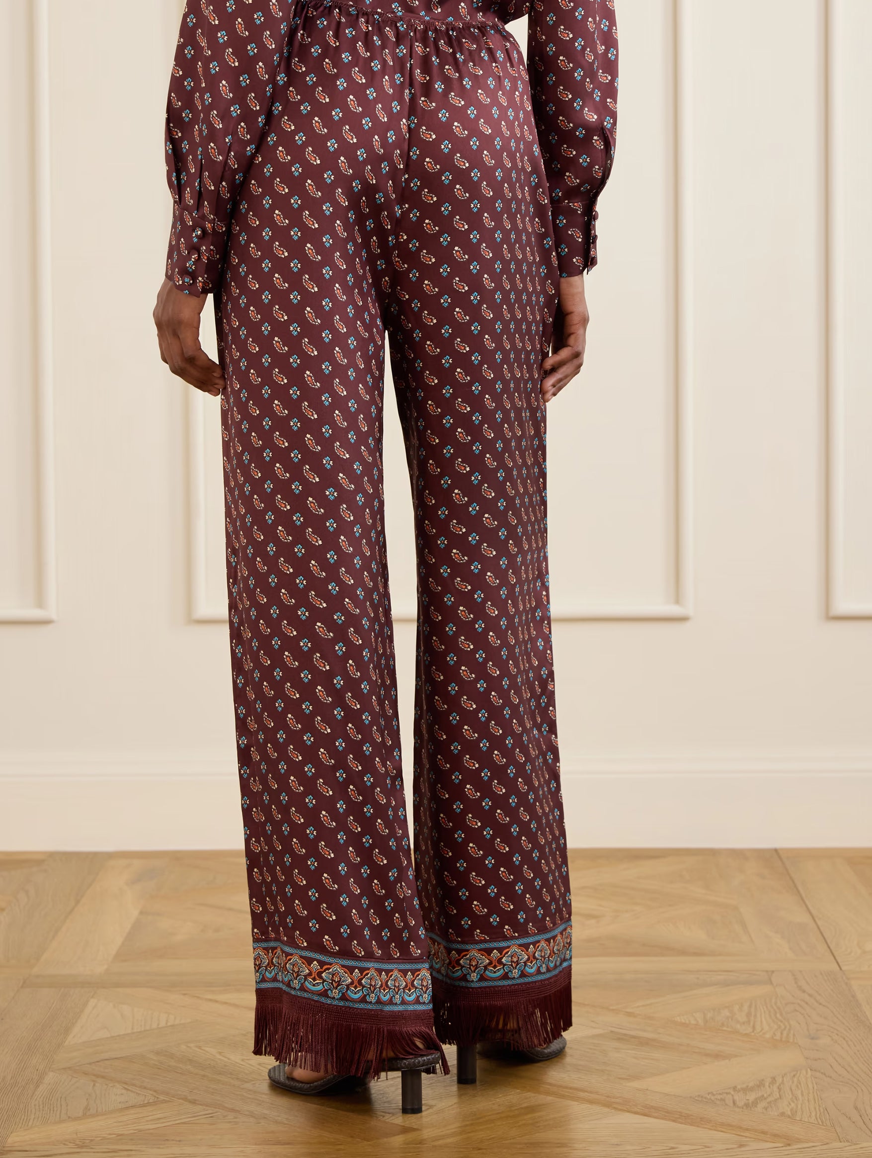 Lavon Fringe Pant in Deauville Paisley
