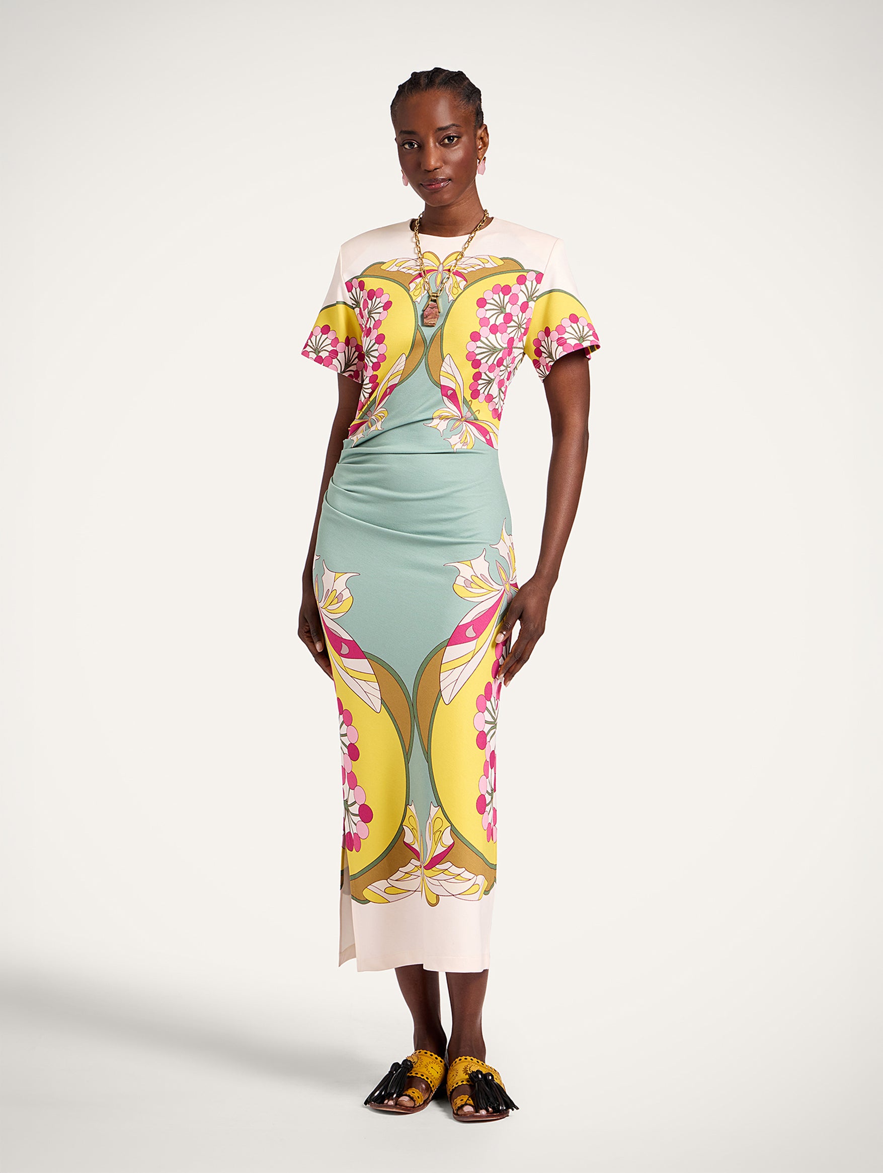 Lela Dress in Florette Placée Fuchsia