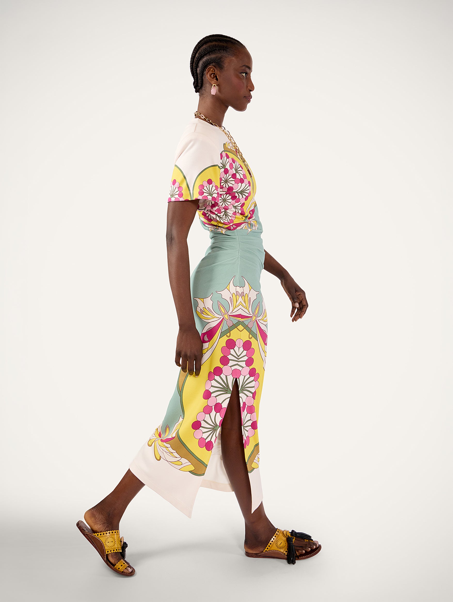 Lela Dress in Florette Placée Fuchsia