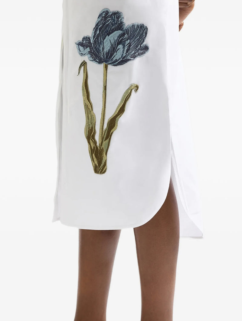 Long Sleeve Shirt Dress in White