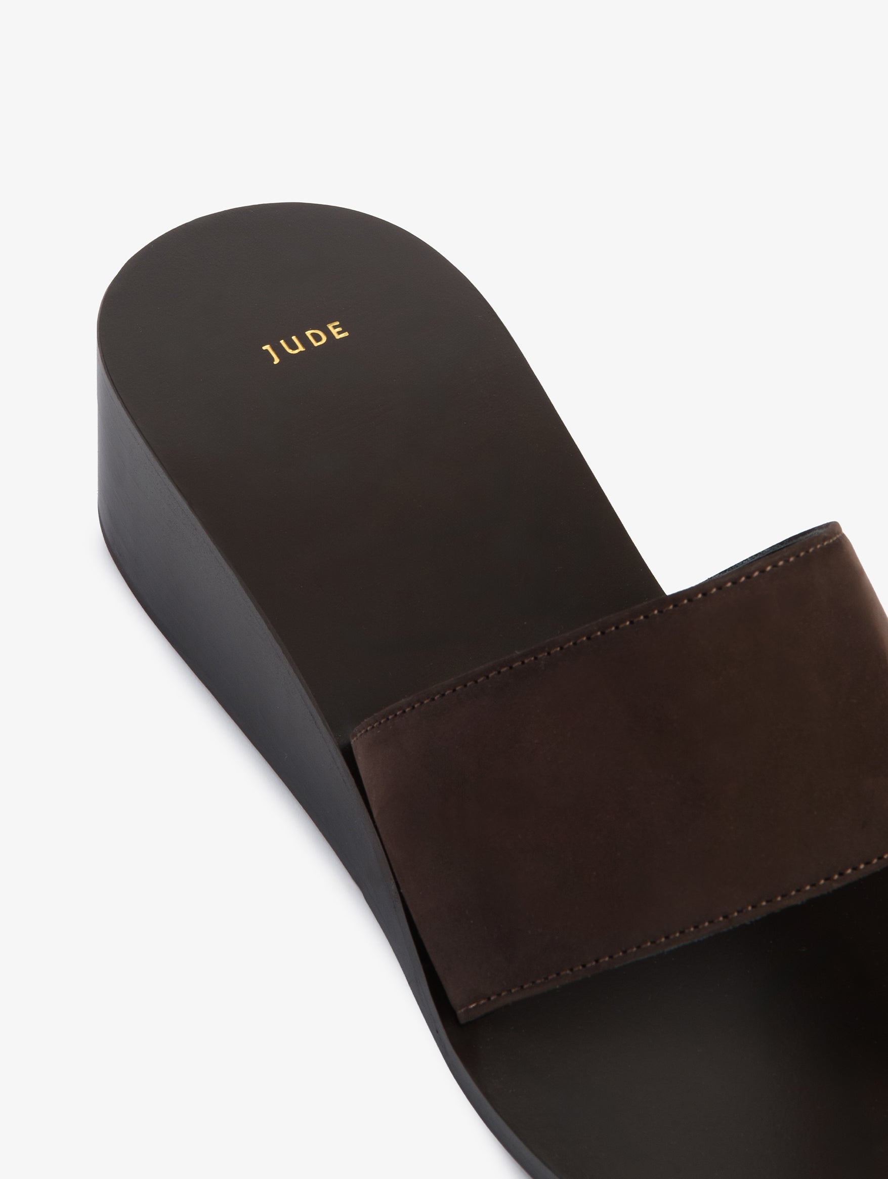 Lucille Wedge Sandal in Brown Nubuck Leather