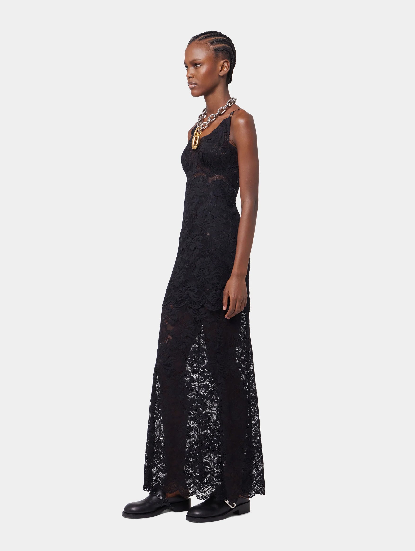 Long Lace Dress in Black