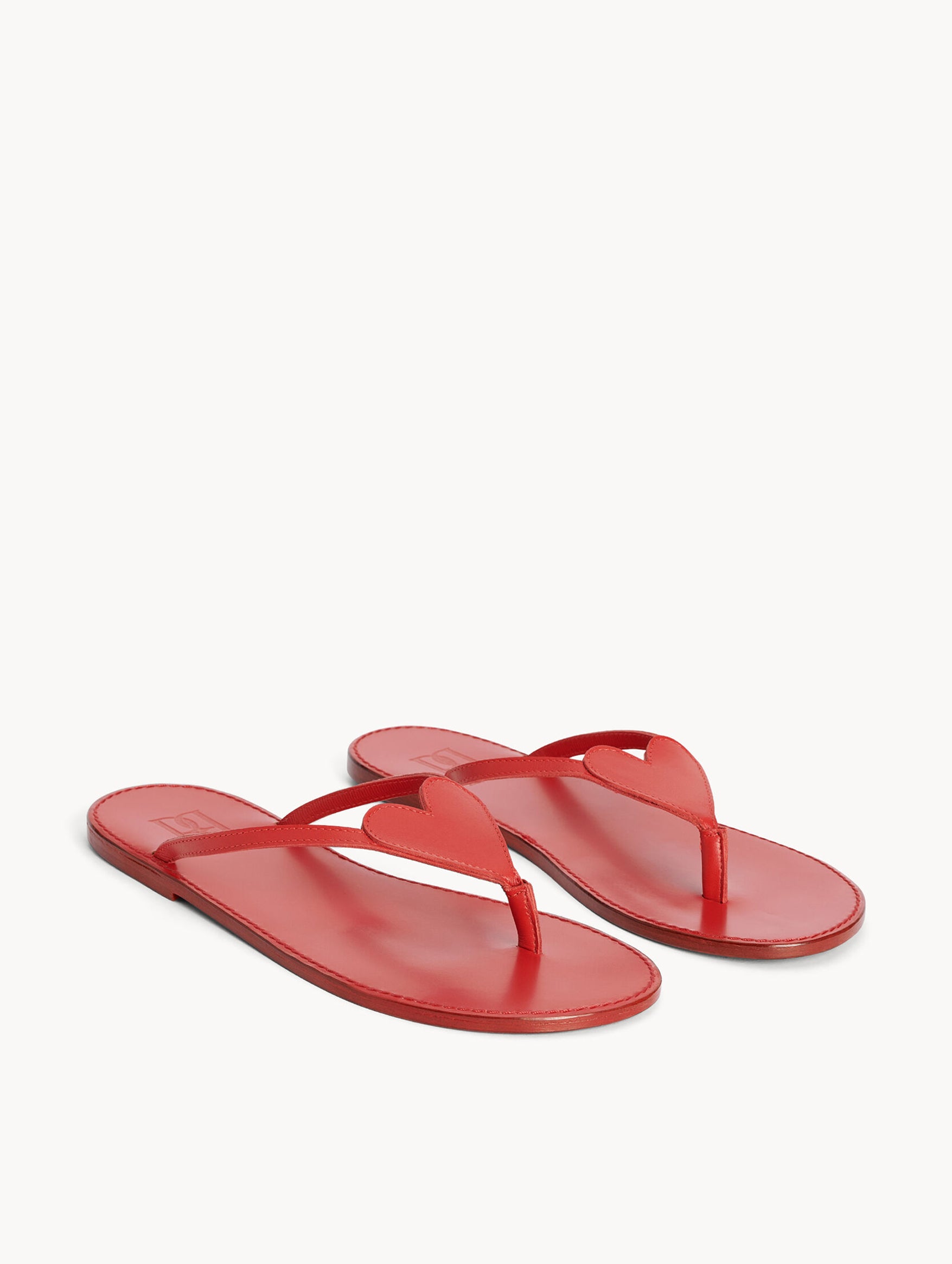 Ladina Leather Sandals in Red