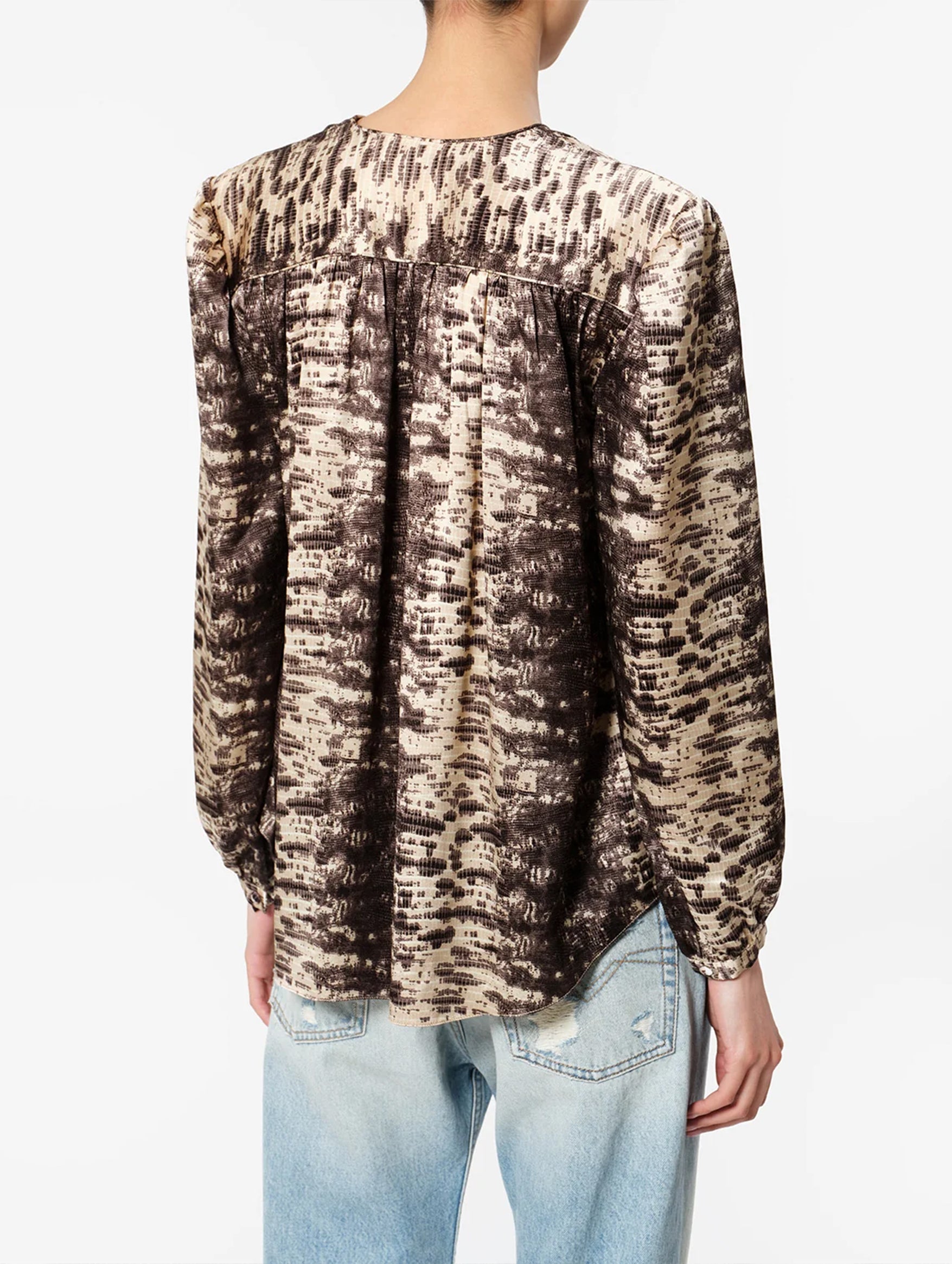 Laraya Silk Top in Beige