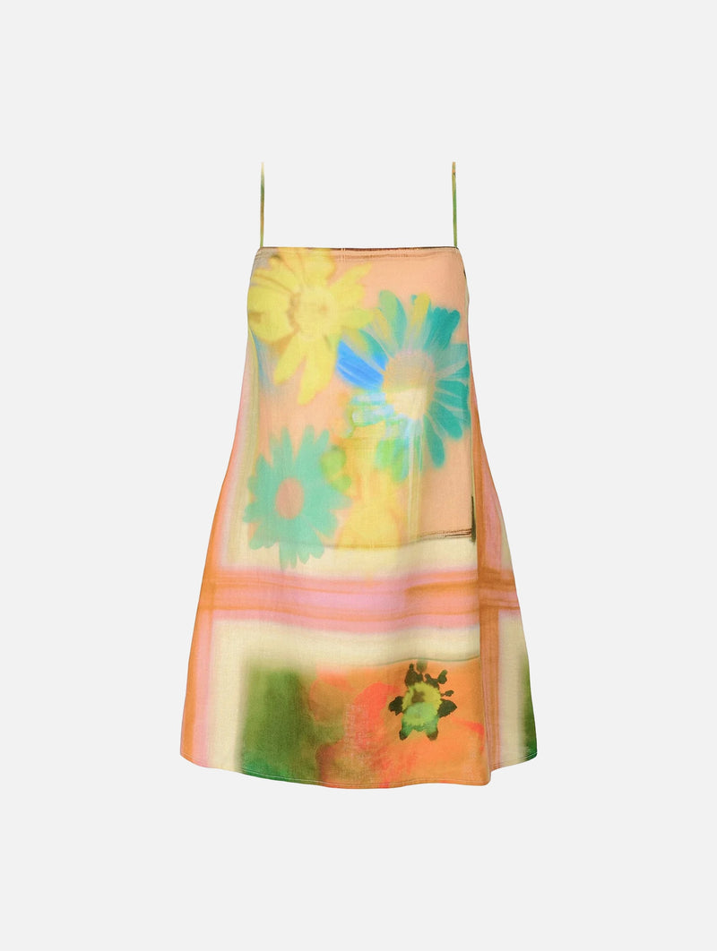 Laura Linen Dress in Superbloom Scarf