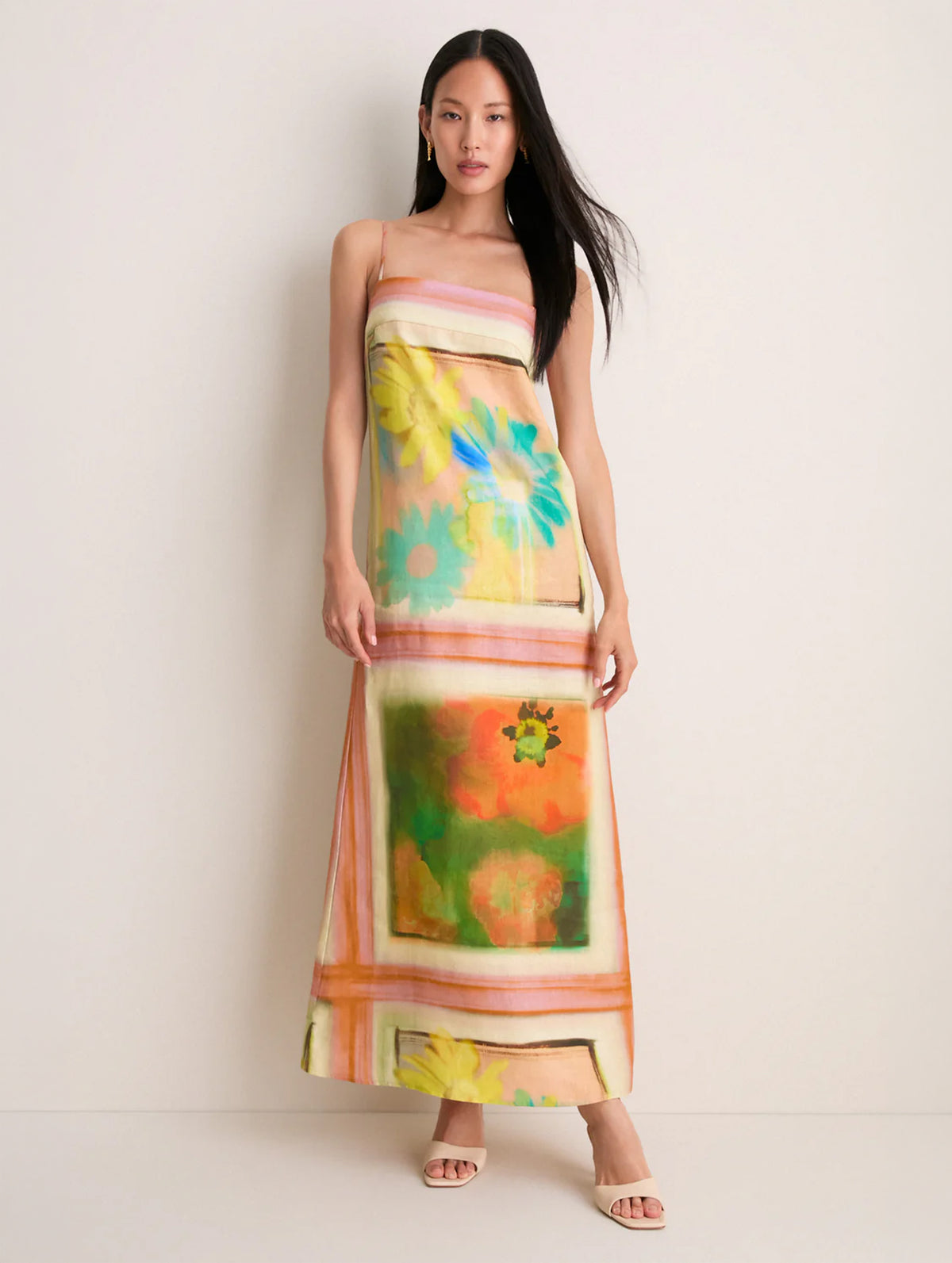 Laura Linen Dress in Superbloom Scarf