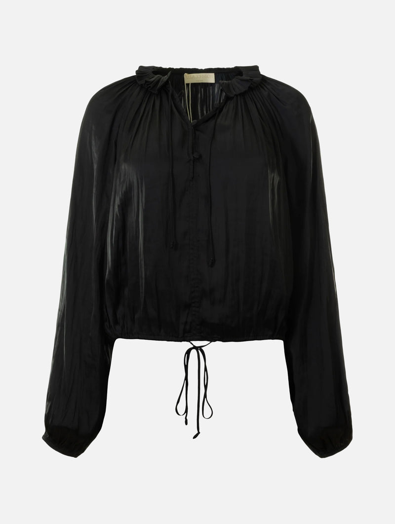 Laurette Long Sleeve Blouse in Noir