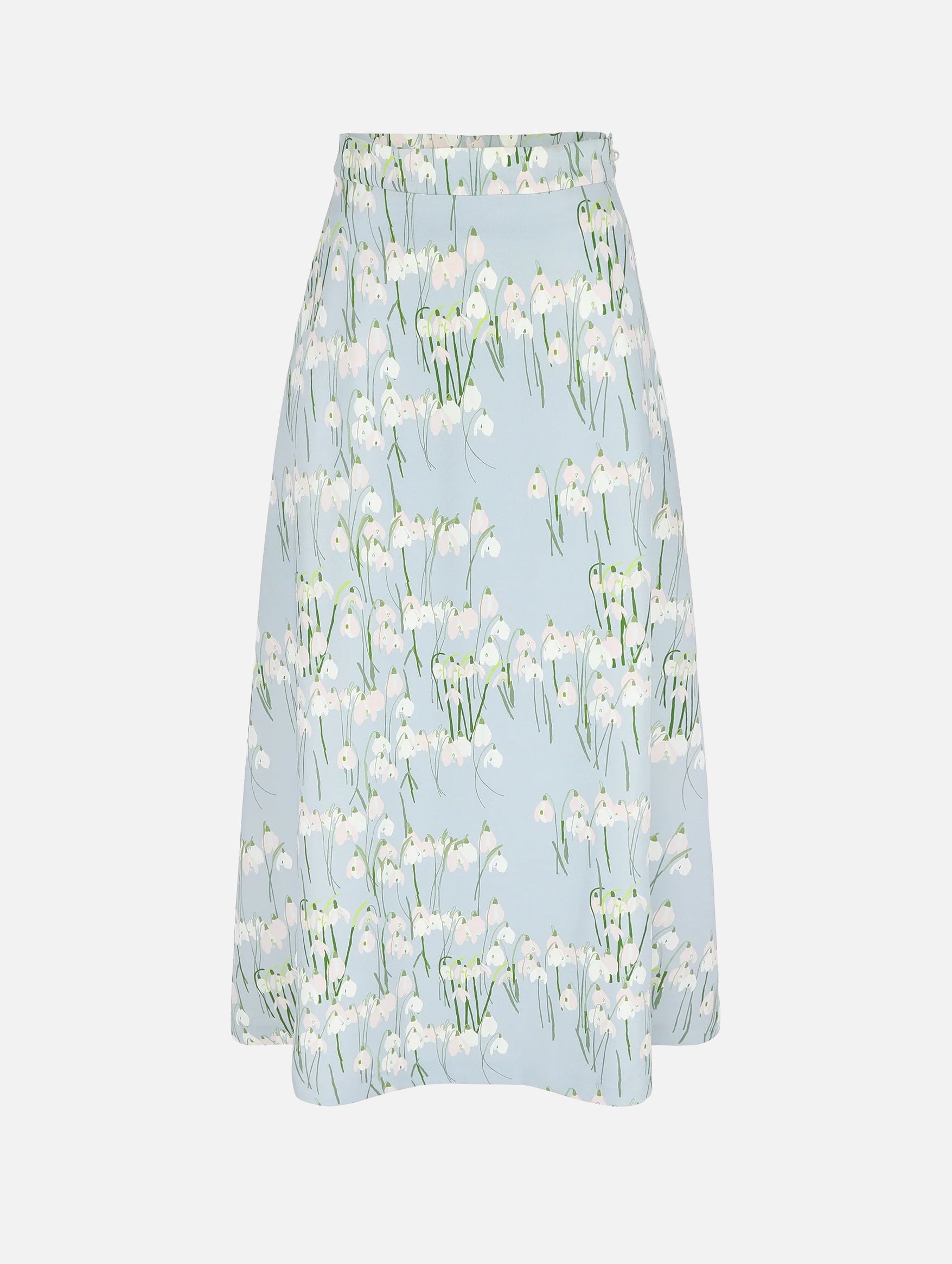 Leanne Midi Skirt in Snowdrop Blue