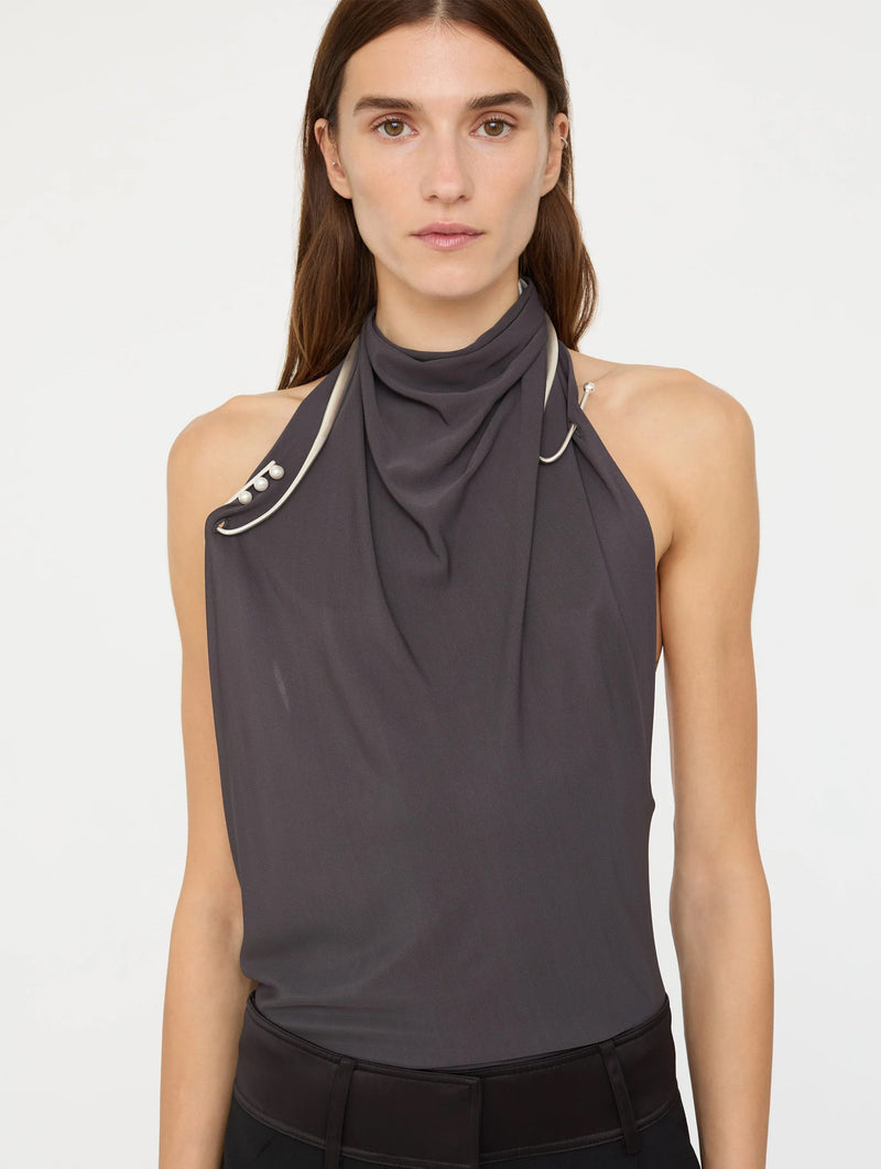 Levitate Halter Top in Charcoal