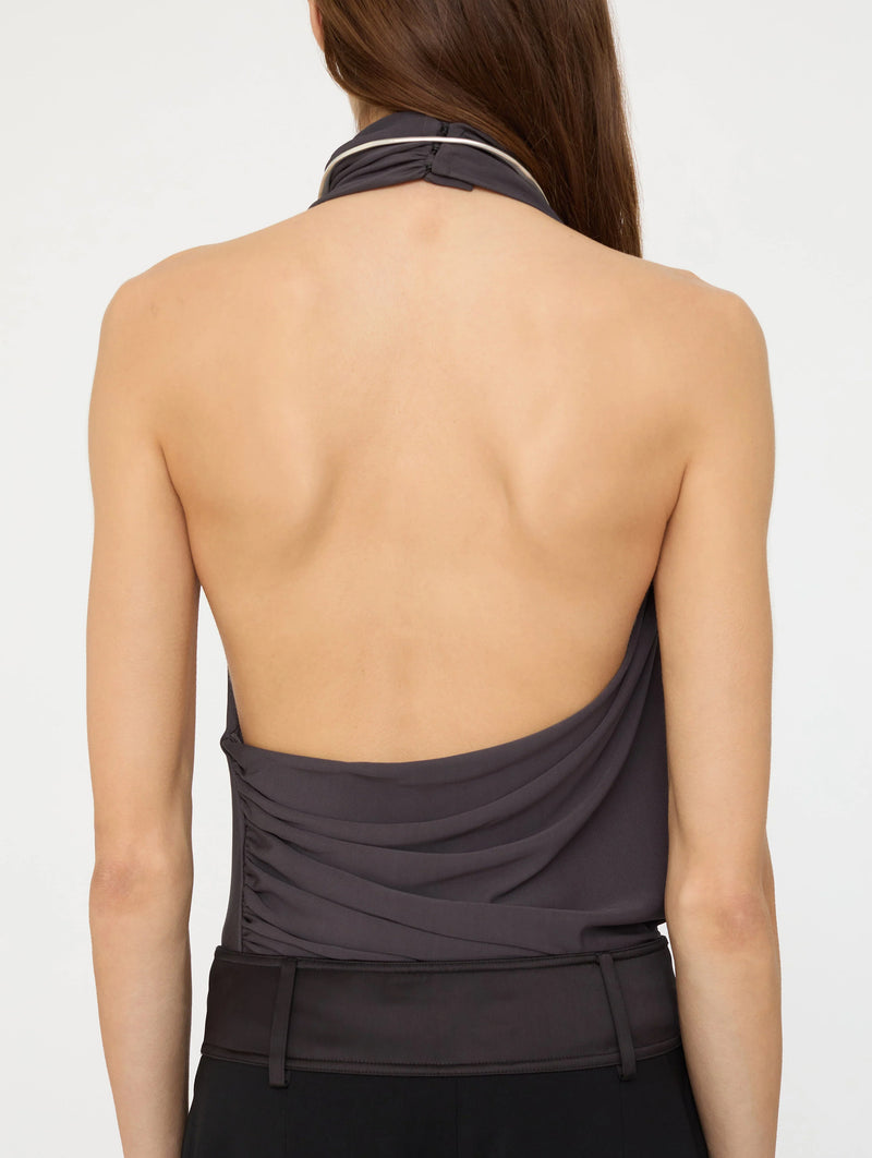 Levitate Halter Top in Charcoal