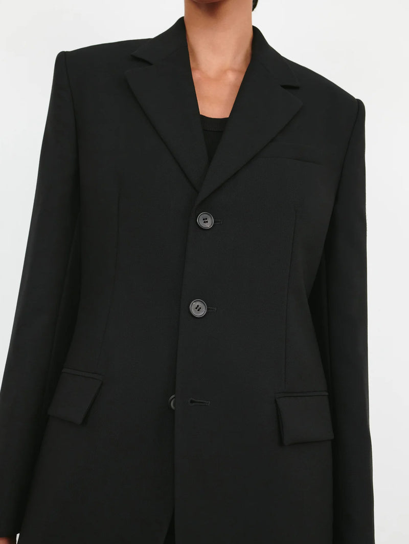 Light Longline Blazer in Black