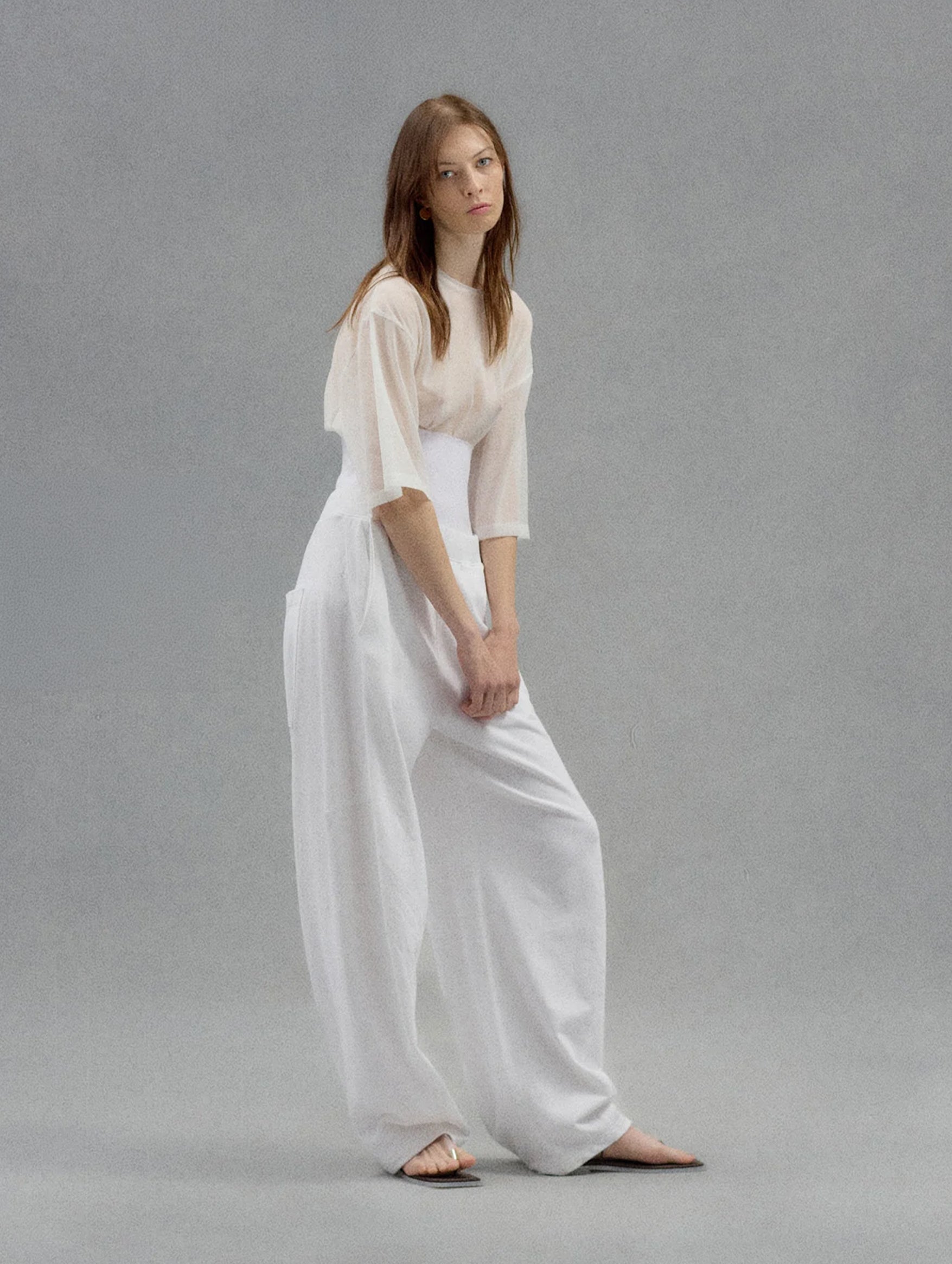Light Weight Sweatshirting Winslow Pant in White - Short
