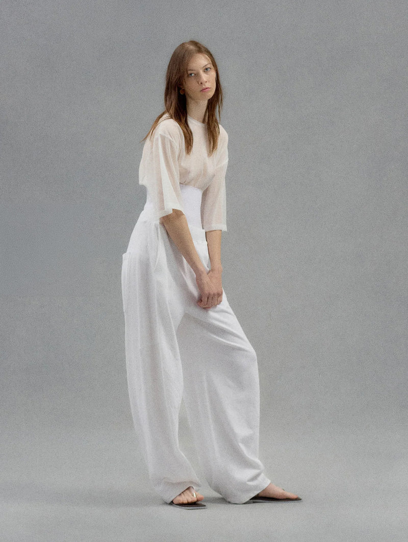 Light Weight Sweatshirting Winslow Pant in White - Short