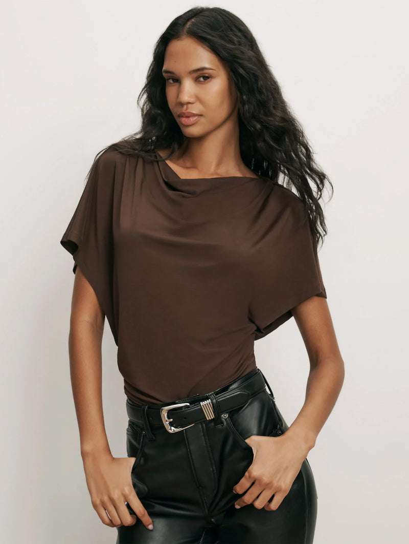 Lila Ruched Top in Espresso