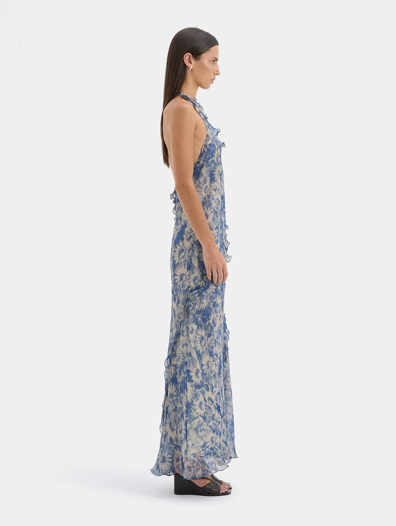 Lilia Halter Maxi Dress in Daisy Meadow