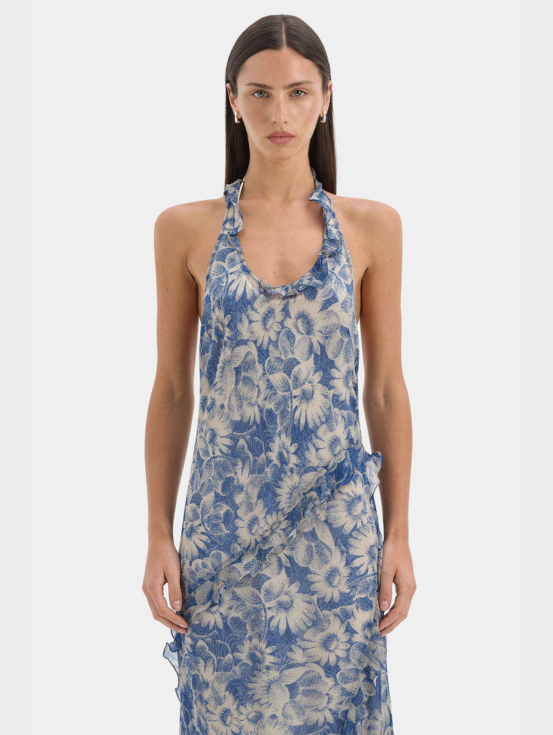 Lilia Halter Maxi Dress in Daisy Meadow