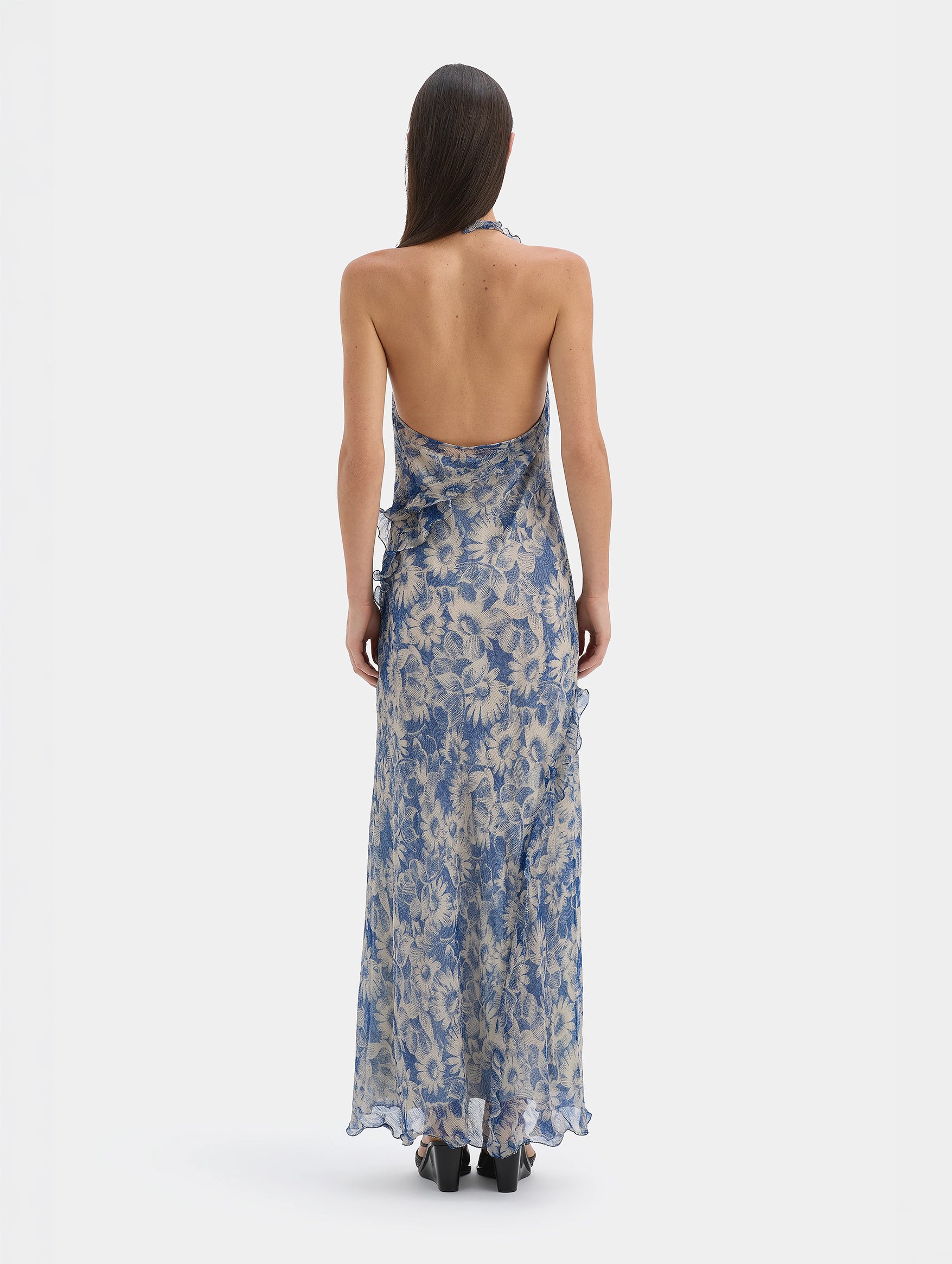 Lilia Halter Maxi Dress in Daisy Meadow